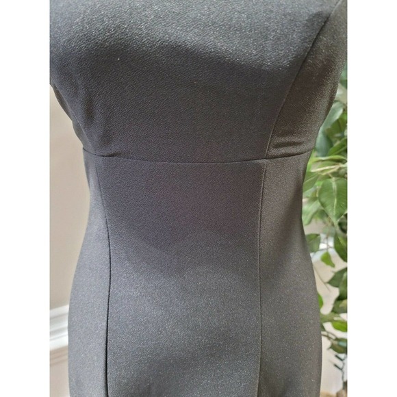 Vintage Southeastern Black Polyester Scoop Neck Short Sleeve Maxi Dress Size 02 - Picture 4 of 10